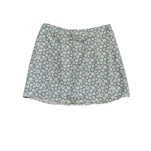 Hollister Skirt Baby Blue Floral Size Large Mini Beach Skater Surf Y2K